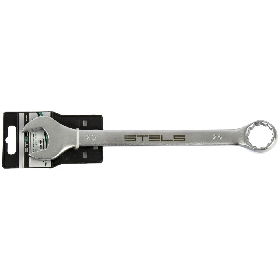Ключ комбинированный, 26 мм, CrV, матовый хром Stels - фото 2 - id-p207767430