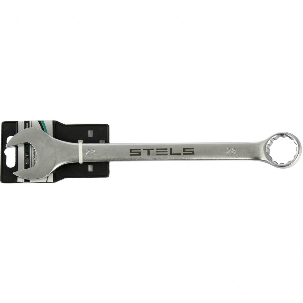 Ключ комбинированный, 28 мм, CrV, матовый хром Stels - фото 2 - id-p207767431