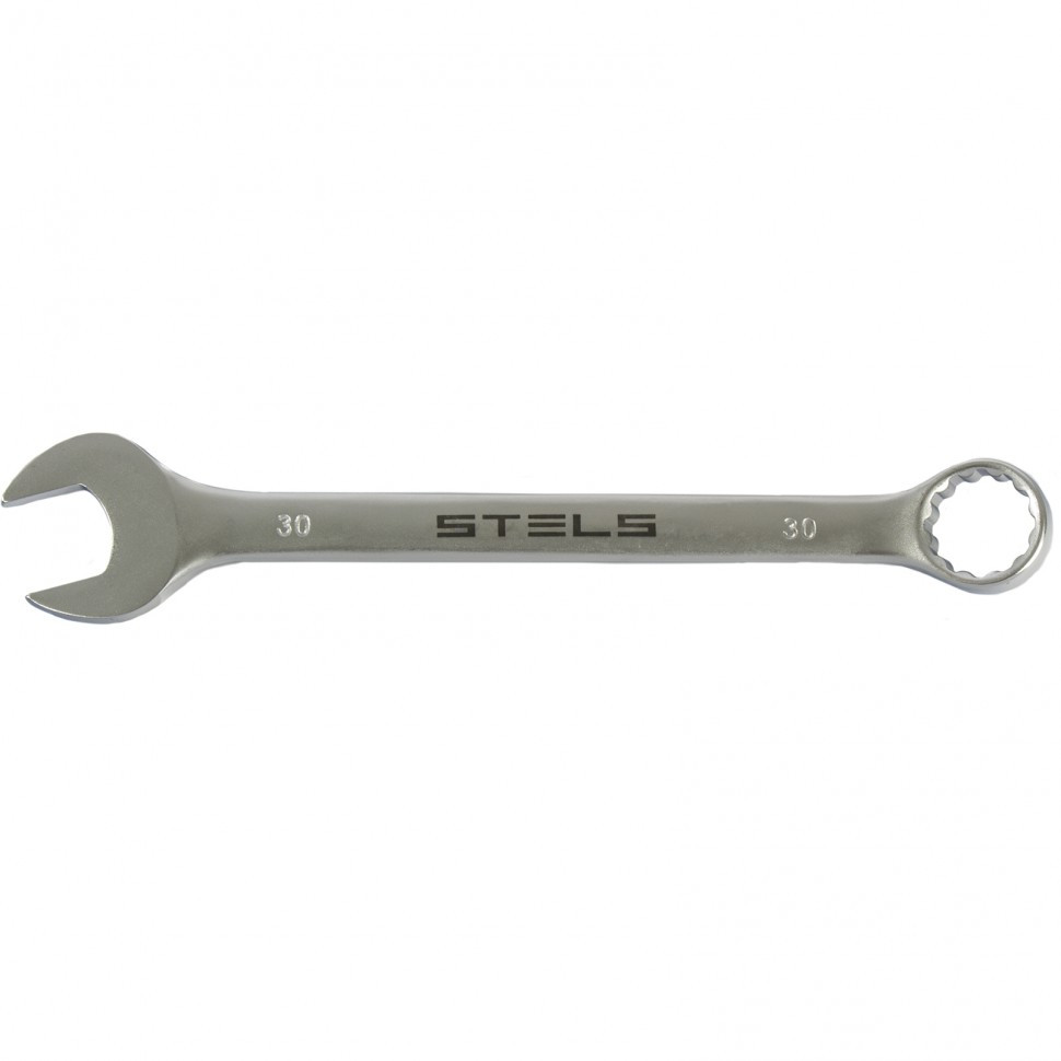 Ключ комбинированный, 30 мм, CrV, матовый хром Stels - фото 1 - id-p207767432