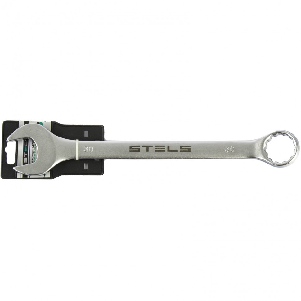 Ключ комбинированный, 30 мм, CrV, матовый хром Stels - фото 2 - id-p207767432