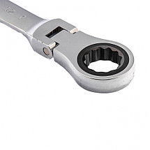 Ключ комбинированный трещоточный, 32 мм, CrV, шарнирный, зеркальный хром Matrix, фото 2