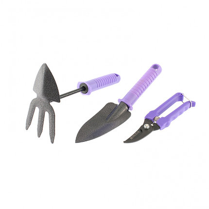 Набор садового инструмента с секатором, пластиковые рукоятки, 3 предмета, Standard, Palisad, фото 2