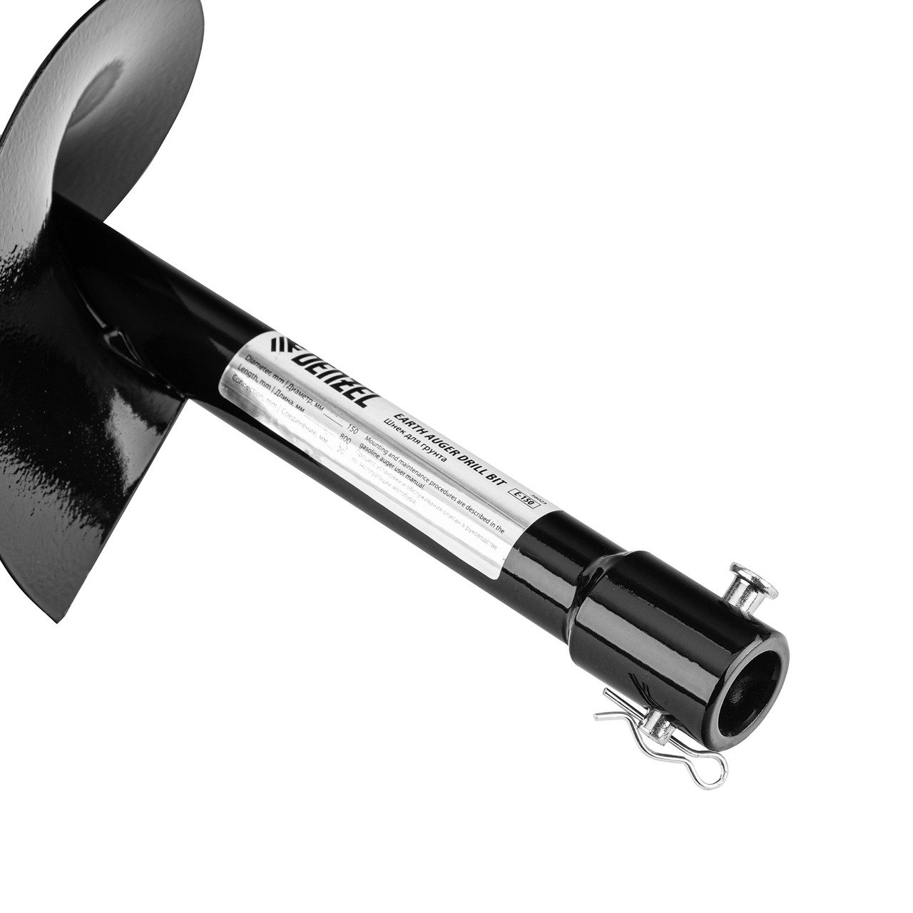Шнек для грунта E-150, диаметр 150 мм, длина 800 мм,соединение 20 мм, несъемный нож Denzel - фото 4 - id-p207773039