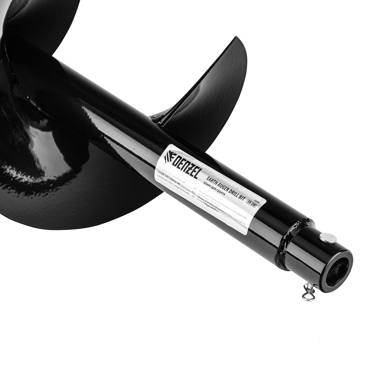 Шнек для грунта ER-200, диаметр 200 мм, длина 800 мм,соединение 20 мм, съемный нож Denzel - фото 4 - id-p207773047