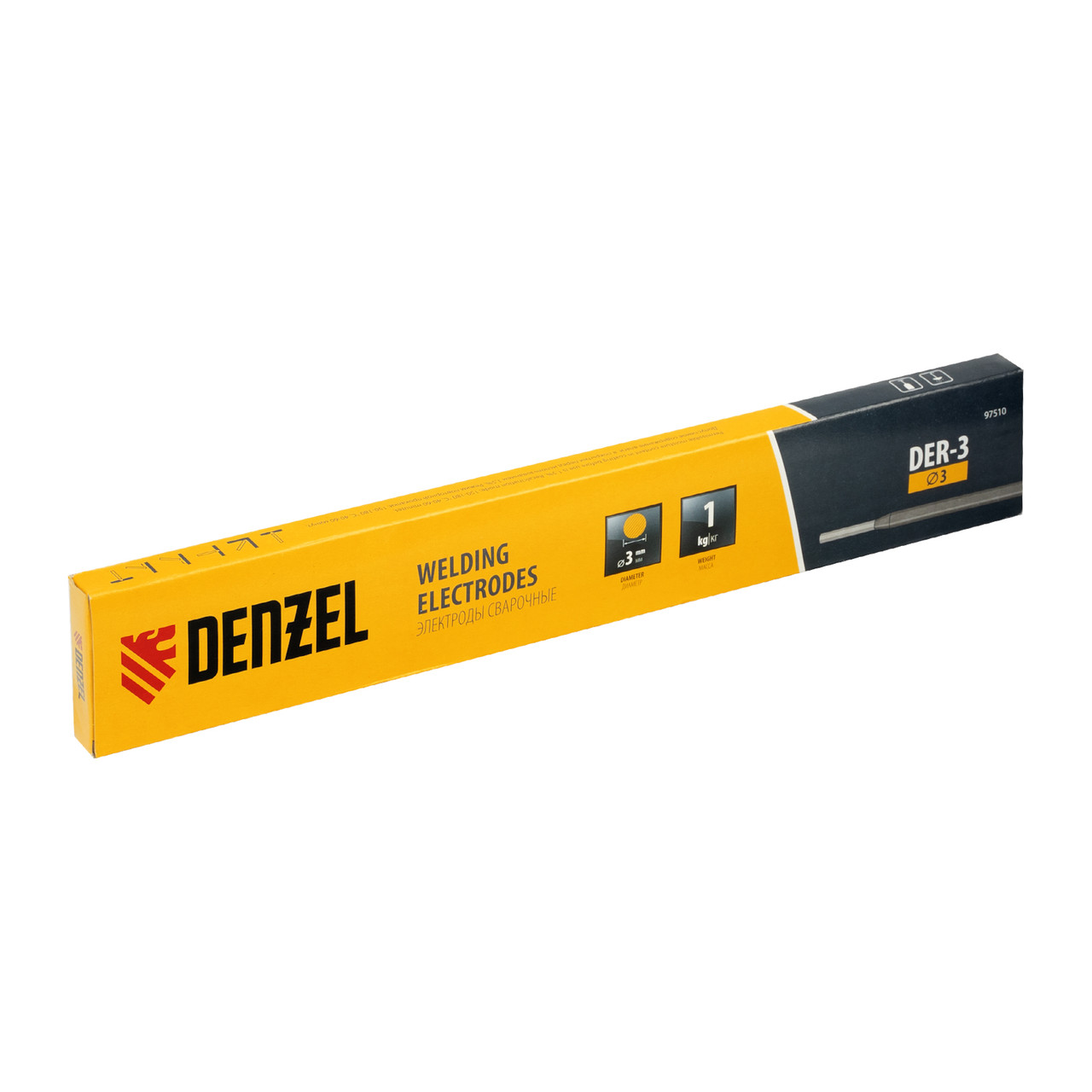 Электроды DER-3, диам. 3 мм, 1 кг, рутиловое покрытие// Denzel - фото 1 - id-p207773930