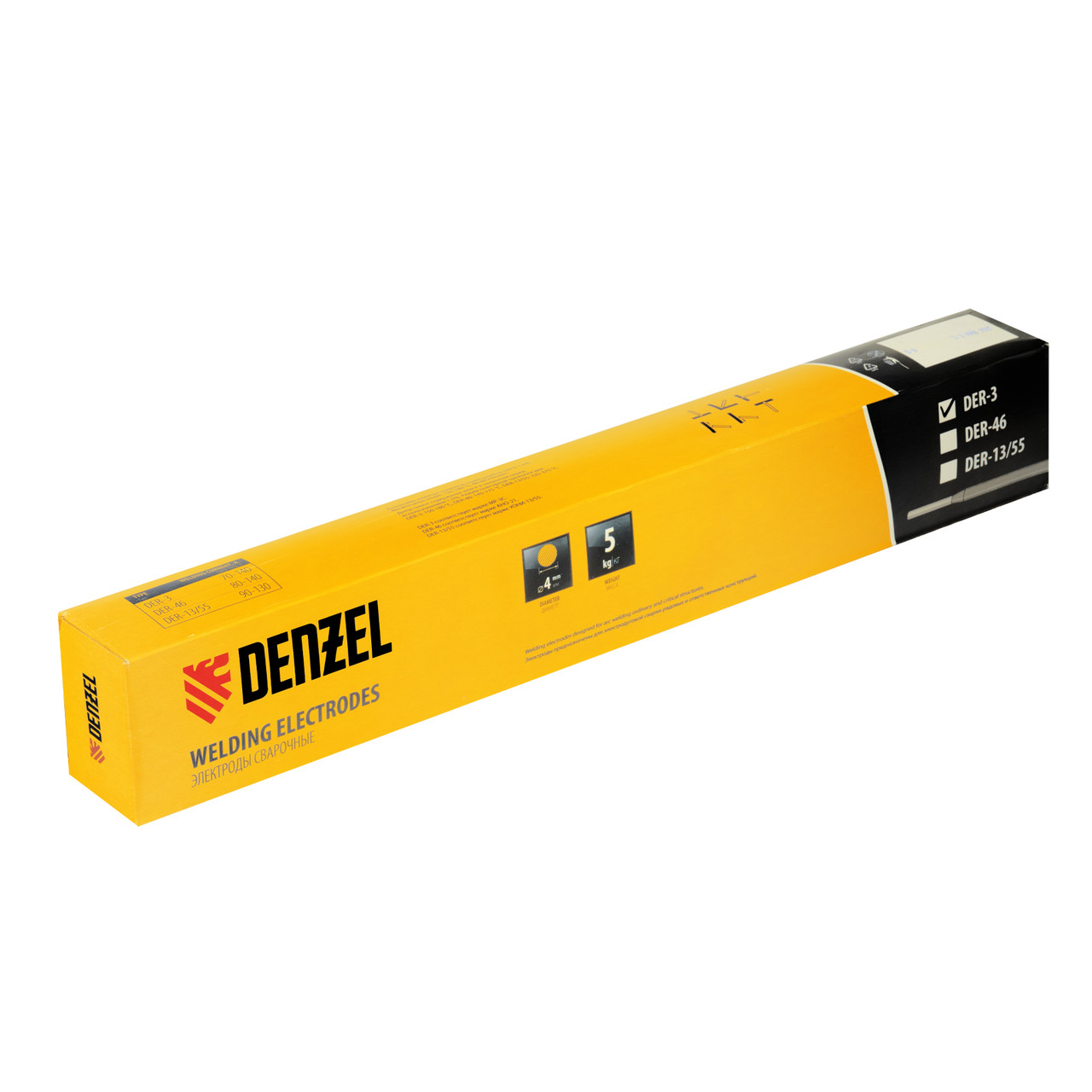 Электроды DER-3, диам. 4 мм, 5 кг, рутиловое покрытие// Denzel - фото 1 - id-p207773933