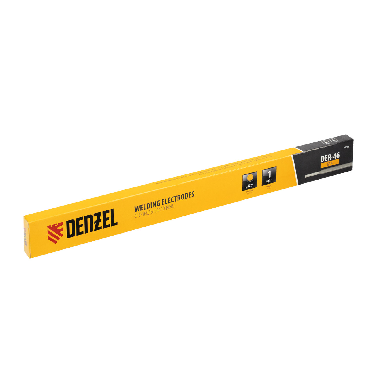 Электроды DER-46, диам. 4 мм, 1 кг, рутиловое покрытие// Denzel - фото 1 - id-p207773936