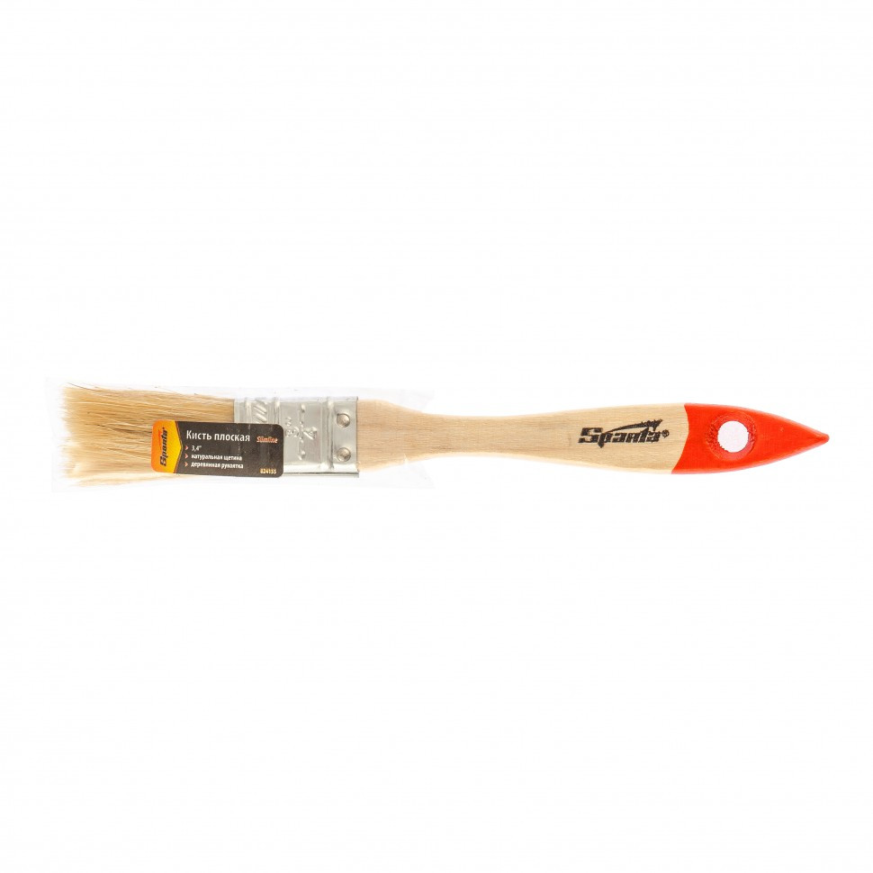 Кисть плоская Slimline 3/4" (20 мм), натуральная щетина, деревянная ручка Sparta - фото 3 - id-p207770804