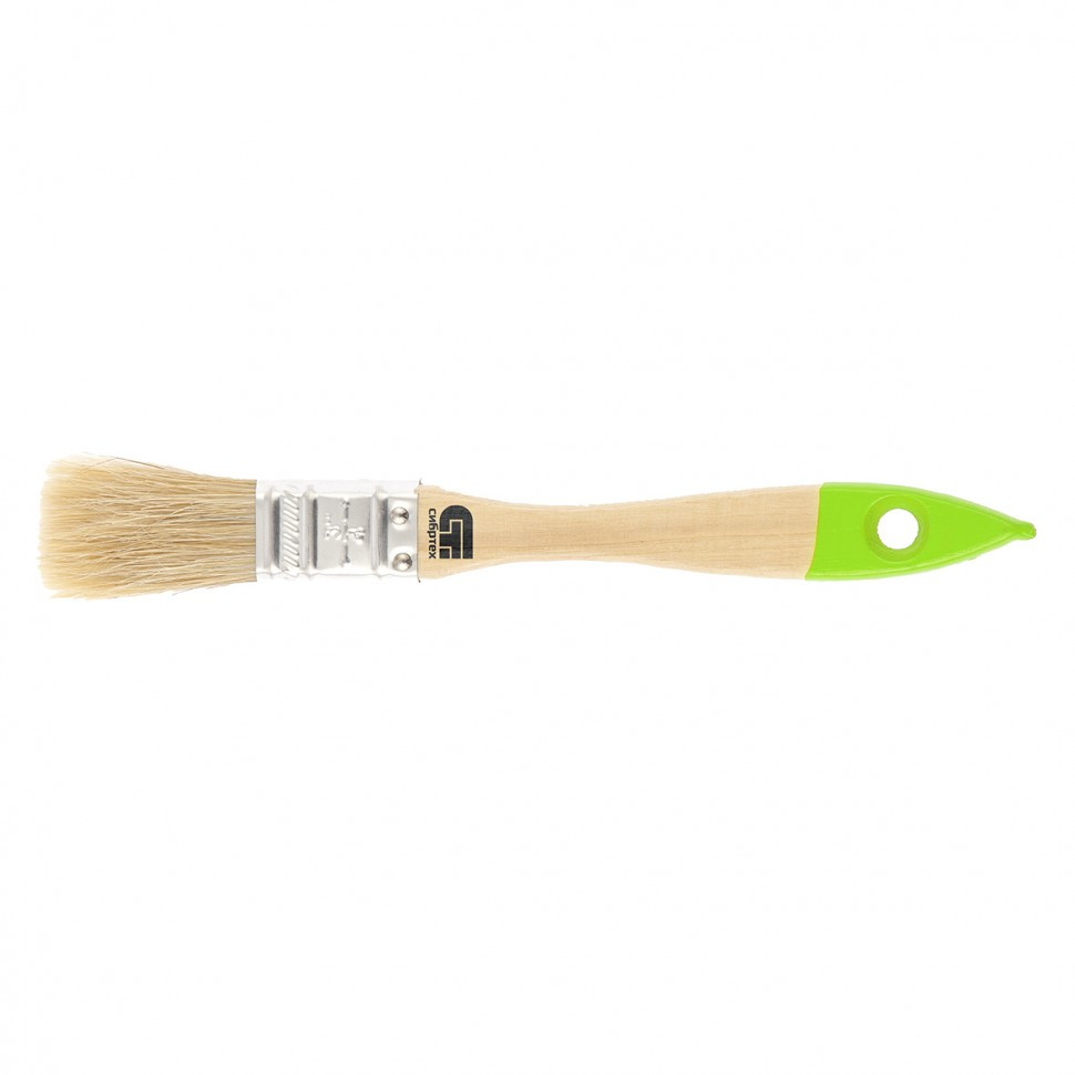 Кисть плоская 20 мм, натуральная щетина, деревянная ручка Сибртех - фото 1 - id-p207770811