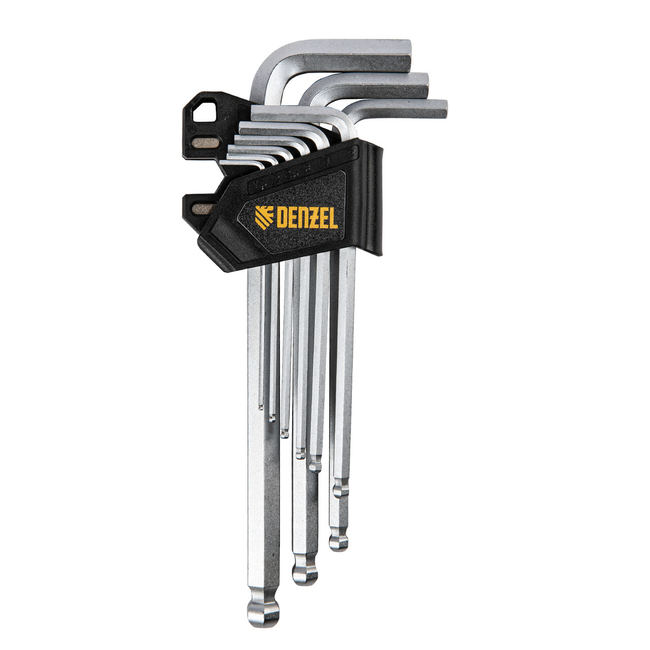 Набор ключей имбусовых, HEX, 1,5-10 мм, CrV, 9 шт., удлиненные, с шаром Denzel - фото 4 - id-p207774042