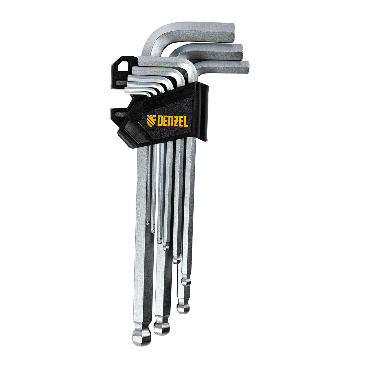 Набор ключей имбусовых, HEX, 2-12 мм, CrV, 9 шт., удлиненные, с шаром Denzel - фото 2 - id-p207774043