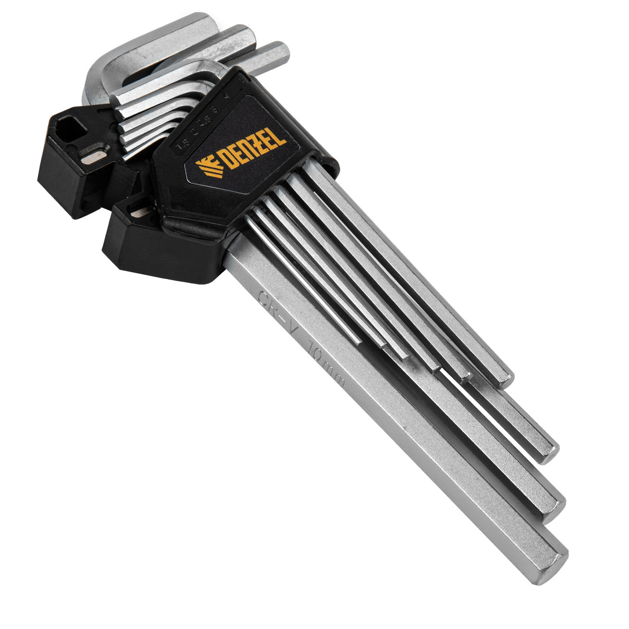 Набор ключей имбусовых, HEX, 1,5-10 мм, CrV, 9 шт., удлиненные Denzel - фото 4 - id-p207774046