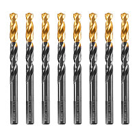 Сверло по металлу, 8,5 мм, HSS-Tin, Golden Tip, 8 шт. Denzel