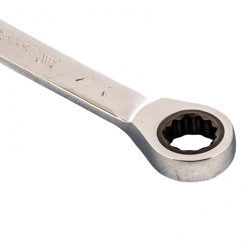 Ключ накидной трещоточный, 17 х 19 мм, CrV, зеркальный хром Matrix - фото 3 - id-p207772212