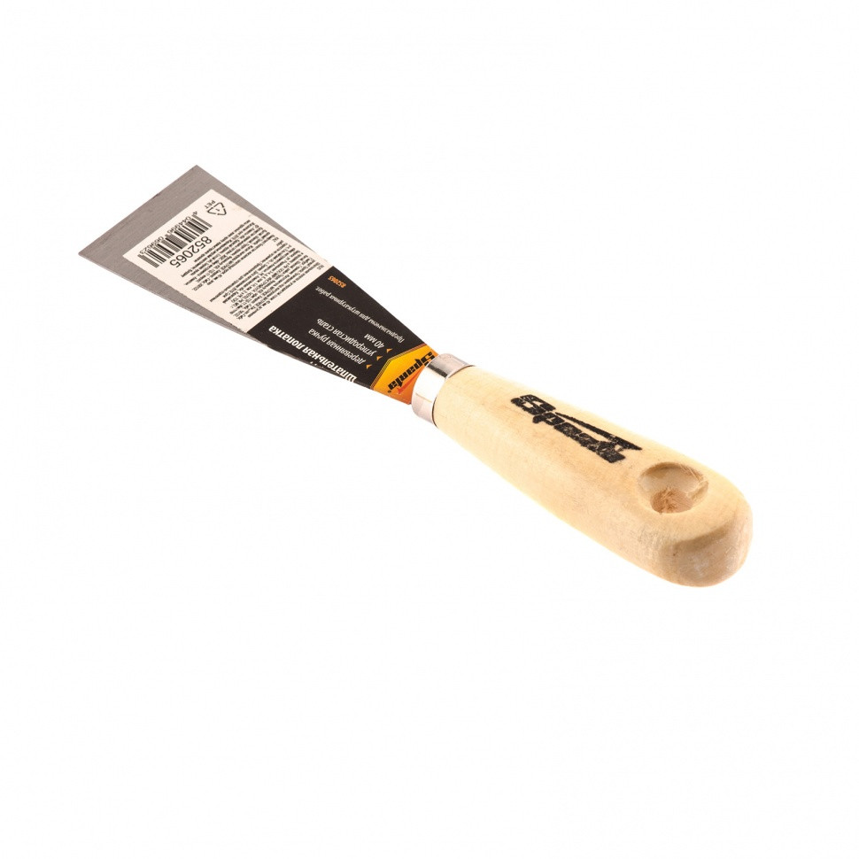 Шпательная лопатка из углеродистой стали, 40 мм, деревянная ручка Sparta - фото 2 - id-p207771316