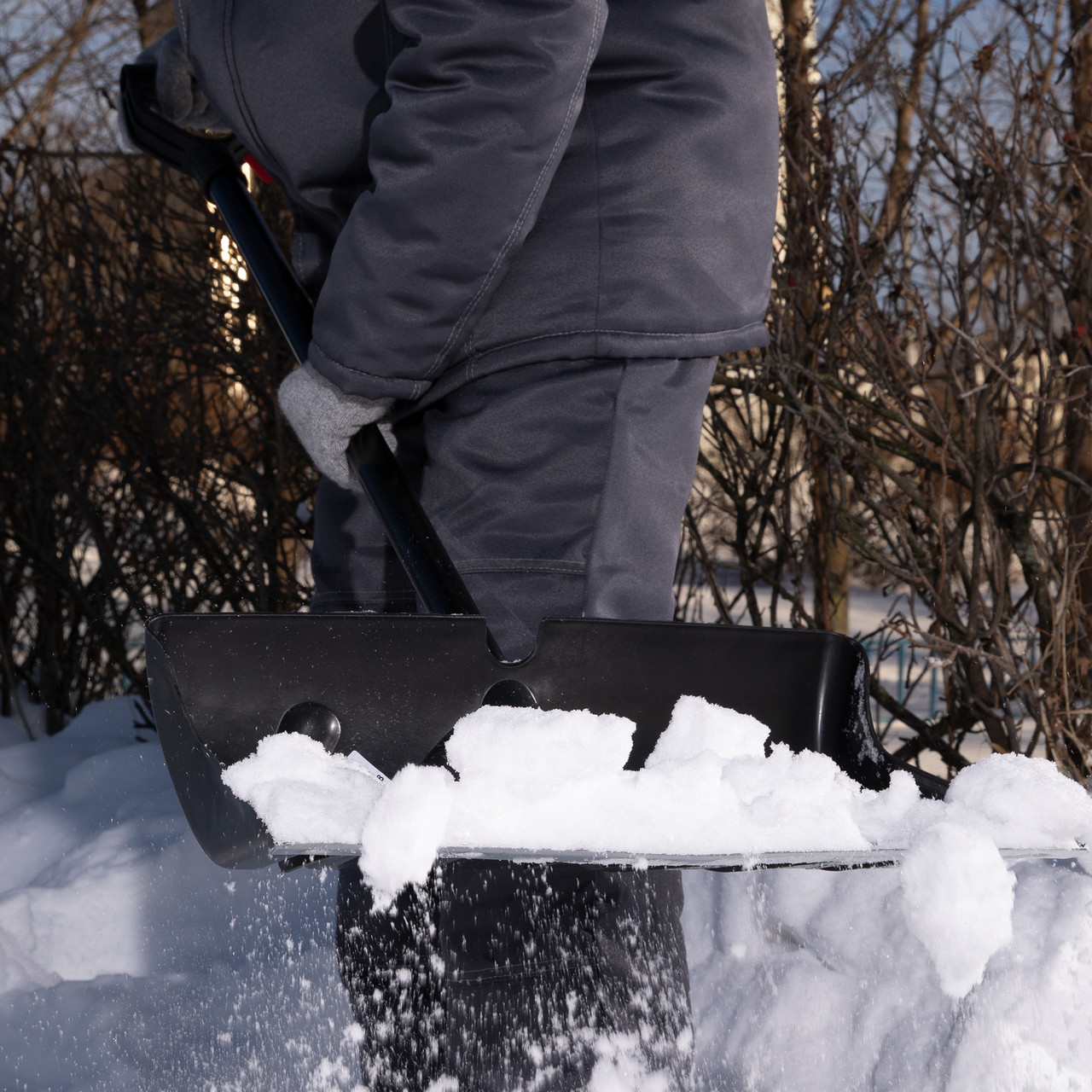 Лопата для уборки снега пластиковая, 490х325х1380 мм, стальной черенок, Palisad - фото 9 - id-p207773316