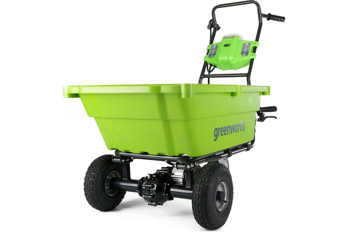 Аккумуляторная самоходная садовая тележка Greenworks G40GC 40В G-MAX (100кг, 106л) - фото 2 - id-p207789037