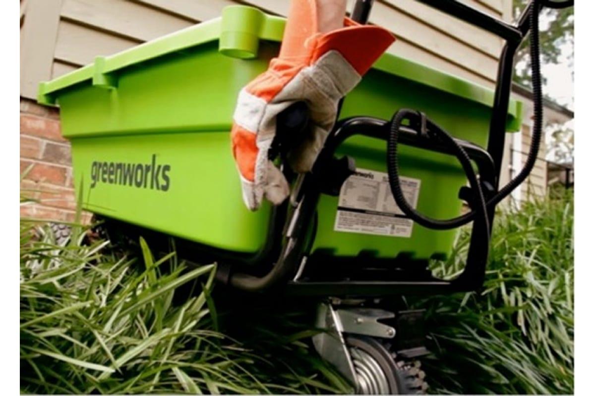 Аккумуляторная самоходная садовая тележка Greenworks G40GC 40В G-MAX (100кг, 106л) - фото 9 - id-p207789037