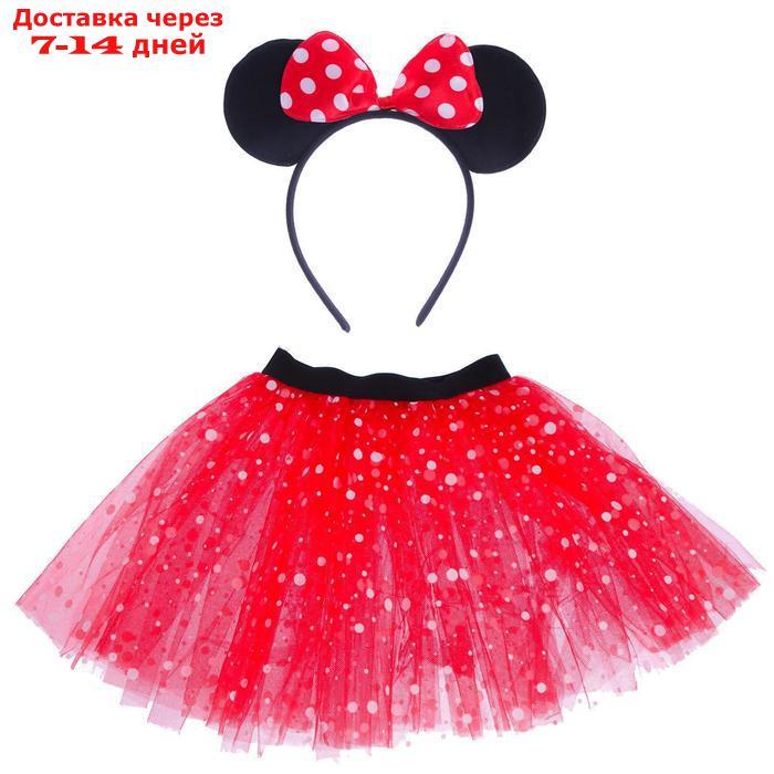 Карнавальный набор "Девочка", 2 предмета: ободок, юбка двухслойная, 3-5 лет, цвета МИКС