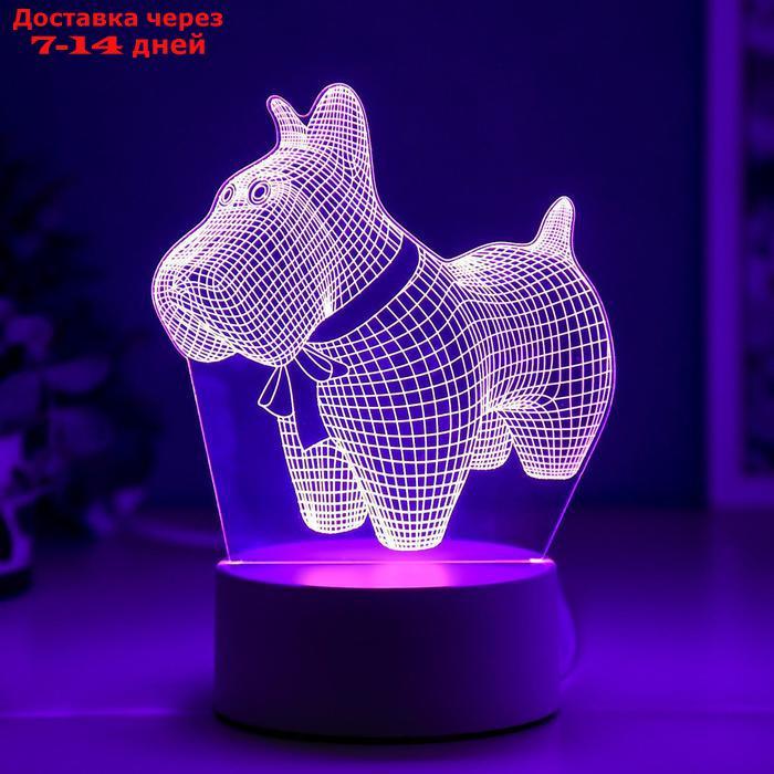 Светильник "Собачка с бантиком" LED RGB от сети - фото 5 - id-p207715514