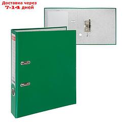 Папка-регистратор А4, 50 мм, Granite, собранный, зелёный, пластиковый карман, картон 1.75 мм, вместимость 350