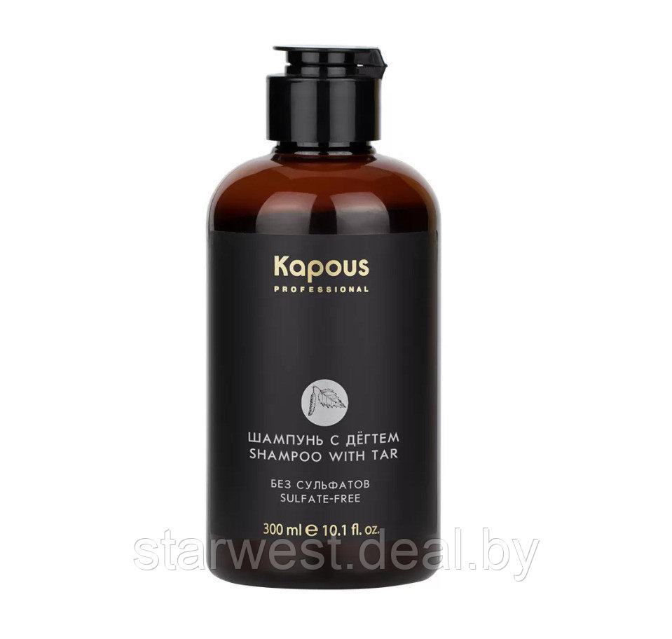 Kapous Professional Shampoo With Tar 300 мл Шампунь беcсульфатный с дегтем против перхоти для волос - фото 2 - id-p207793497