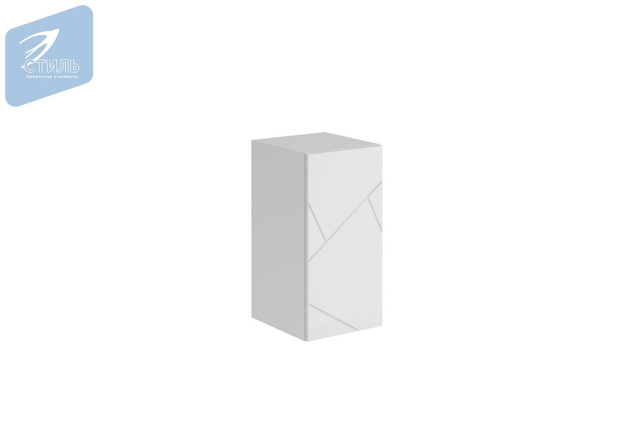 Шкаф навесной Гранж ШН-001 - Белый шагрень/Белый софт матовый (МКСтиль) - фото 1 - id-p207794846