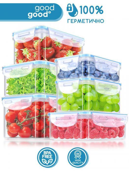 Контейнер для еды герметичный набор пластиковый пищевой Емкость для хранения сыпучих пищевых продуктов - фото 1 - id-p207796696