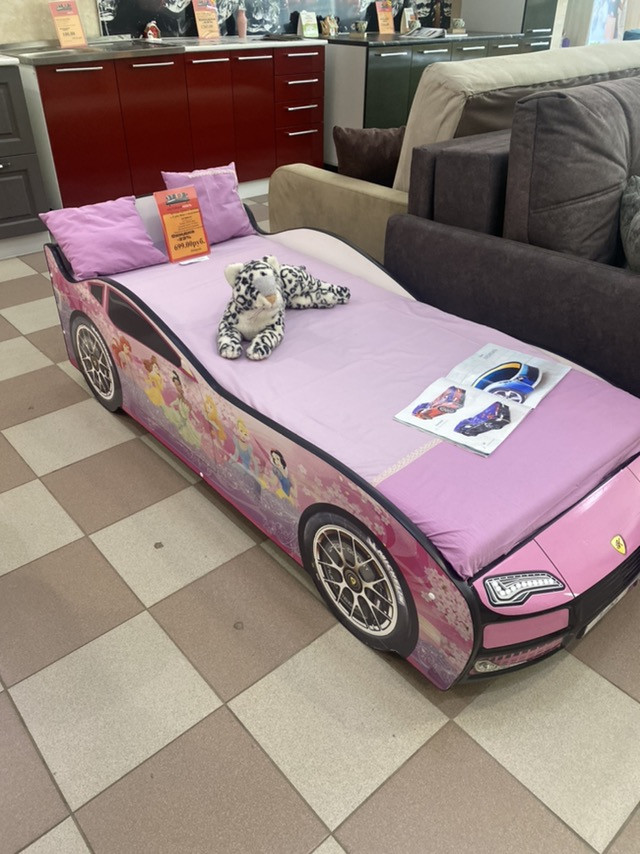 Детская кровать машина Турбо Фея с подъемным матрасом - фото 1 - id-p207794885