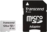 Карта памяти Transcend microSDXC 300S 128GB Class 10 UHS-I U3 (TS128GUSD300S-A)