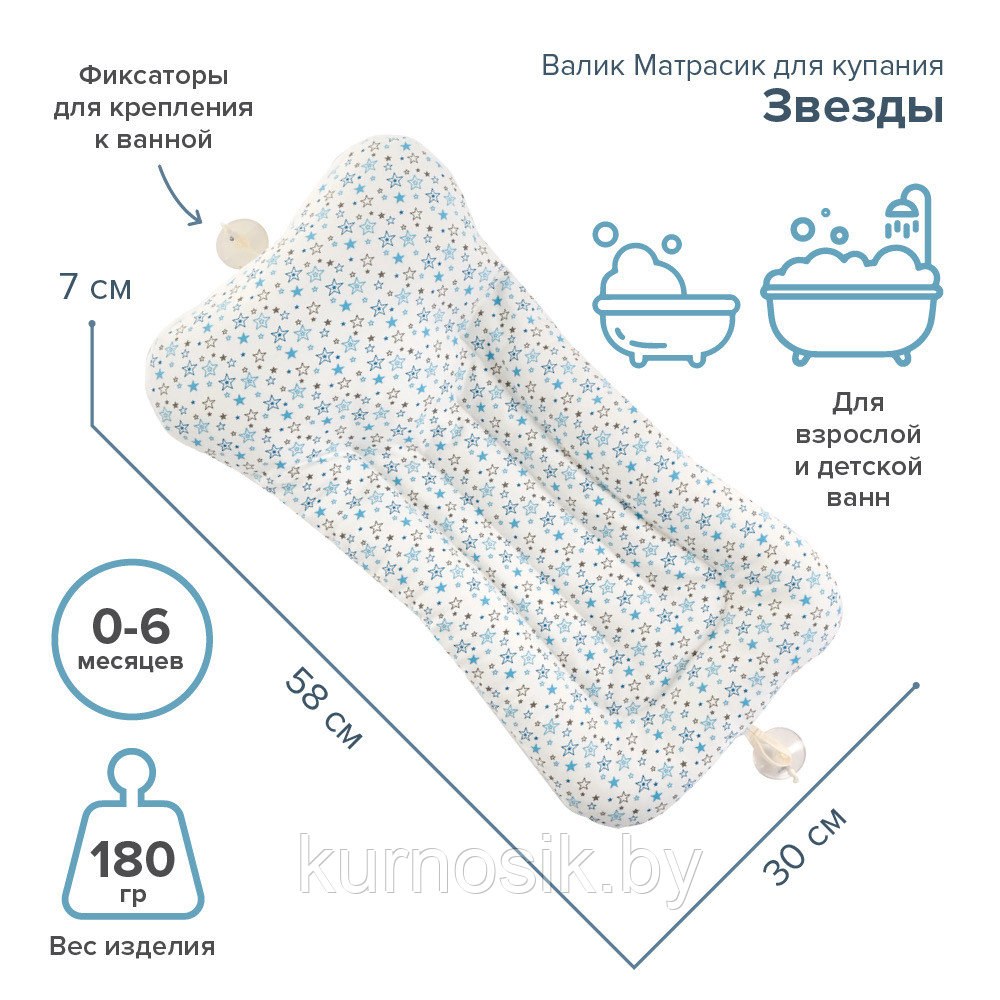 Детский валик матрасик Свет Мария Звезды, Бирюзовый - фото 6 - id-p207805245