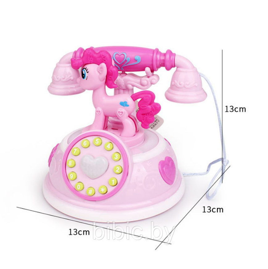 Детский музыкальный ретро телефон Felephone "Пони" интерактивный, звук, телефончик игрушечный для малышей - фото 2 - id-p207807080