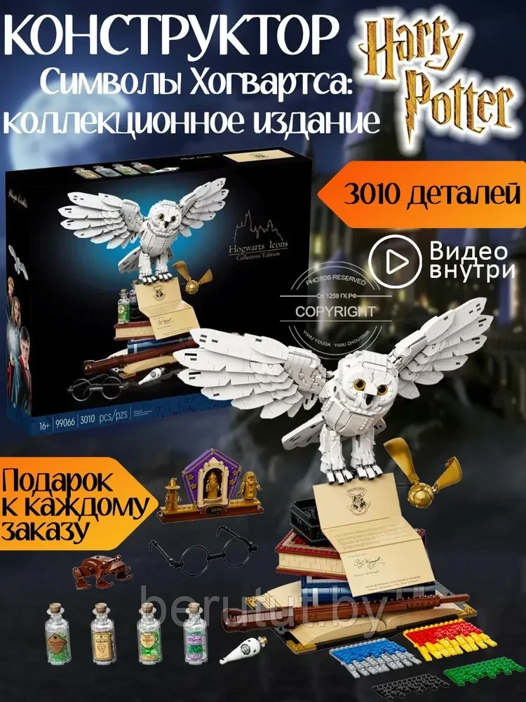 Конструктор Гарри Поттер (Harry Potter) Сова Букля 3018 деталей - фото 1 - id-p207809771