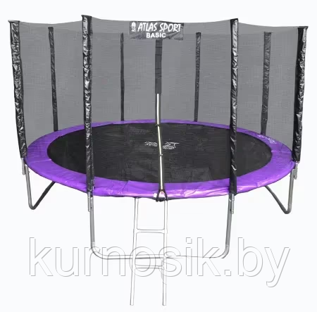 Батут Atlas Sport 404 см (13ft) PRO (усиленные опоры) PURPLE