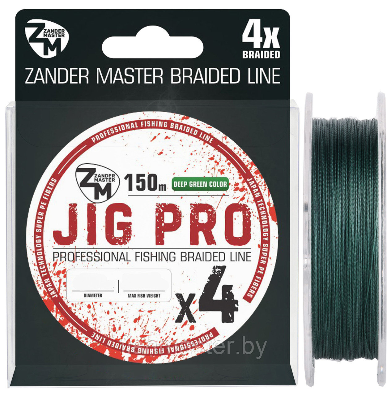 Плетёный шнур  ZanderMaster  JIG PRO  4x 150м Зеленый