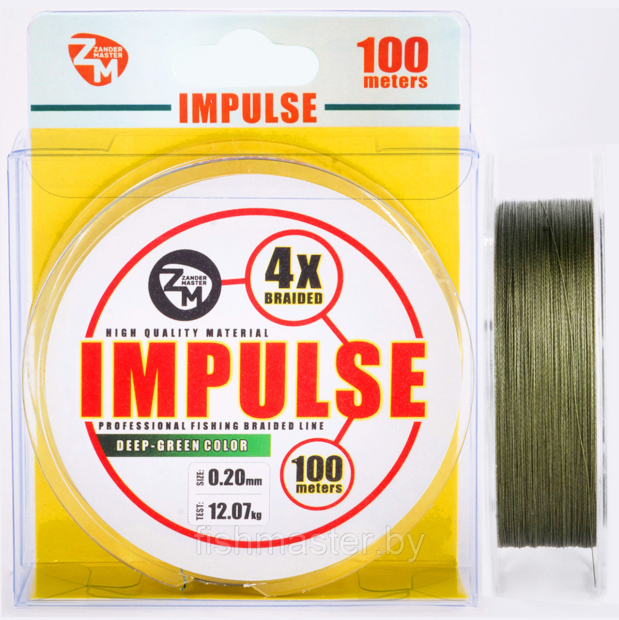 Плетёный шнур ZanderMaster IMPULSE 4X 100м цвет Темно Зеленый