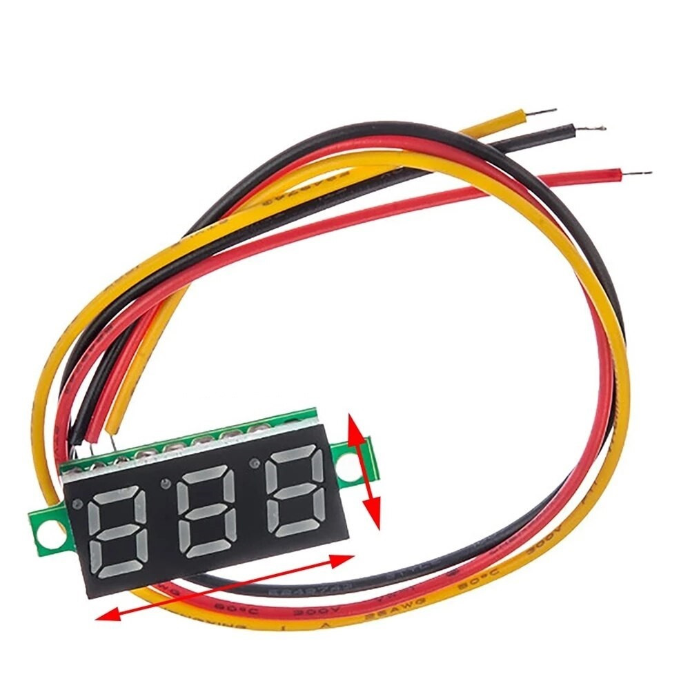 Цифровой вольтметр постоянного тока для автомобилей и мотоциклов (4-40V), DC 0-100V