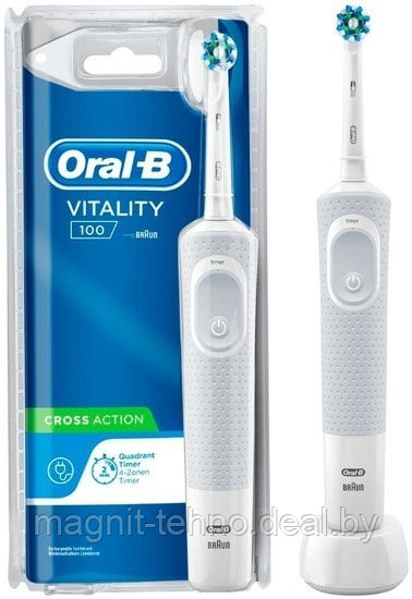 Электрическая зубнaя щеткa Braun Oral-B Vitality 100 Cross Action White (D100.413.1) - фото 2 - id-p207825982