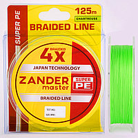 Плетёный шнур ZanderMaster 4X 125м цвет Шартрез