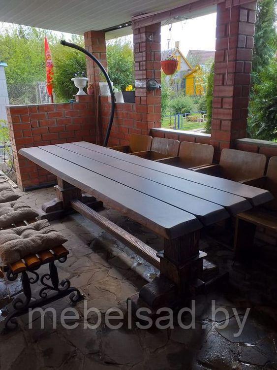 Стол садовый и банный из массива сосны "Магнат" 2 метра - фото 2 - id-p207830421