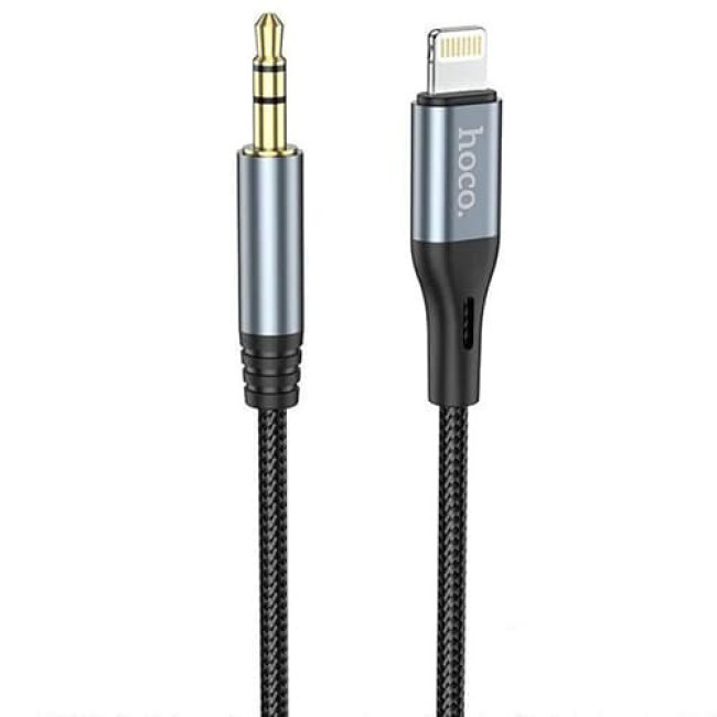 Аудио-кабель AUX c Lightning на 3.5mm Hoco DUP03 Черный - фото 4 - id-p207440035