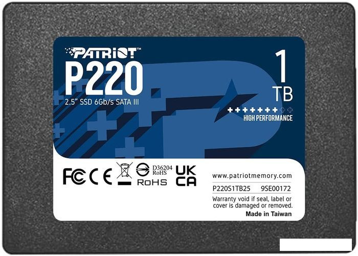 SSD Patriot P220 1TB P220S1TB25 - фото 1 - id-p207833887