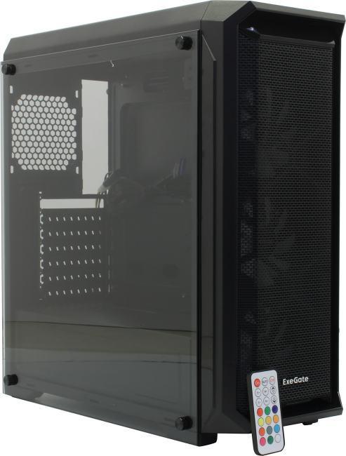 Корпус Miditower ExeGate i3 NEO-NPX700 (ATX, NPX700 12см, 2*USB+1*USB3.0, HD аудио, черный, 3 вент. 12см с RGB - фото 1 - id-p207847922