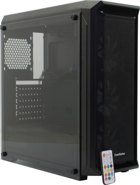 Корпус Miditower ExeGate i3 NEO-NPX500 (ATX, NPX500 12см, 2*USB+1*USB3.0, HD аудио, черный, 3 вент. 12см с RGB - фото 1 - id-p207847925