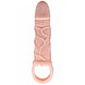 Увеличивающая вибронасадка на пенис с петлей под мошонку телесного цвета Penis Sleeve Carson + 3 см, фото 2