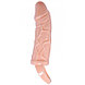 Увеличивающая вибронасадка на пенис с петлей под мошонку телесного цвета Penis Sleeve Carson + 3 см, фото 6