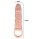 Увеличивающая вибронасадка на пенис с петлей под мошонку телесного цвета Penis Sleeve Carson + 3 см, фото 3