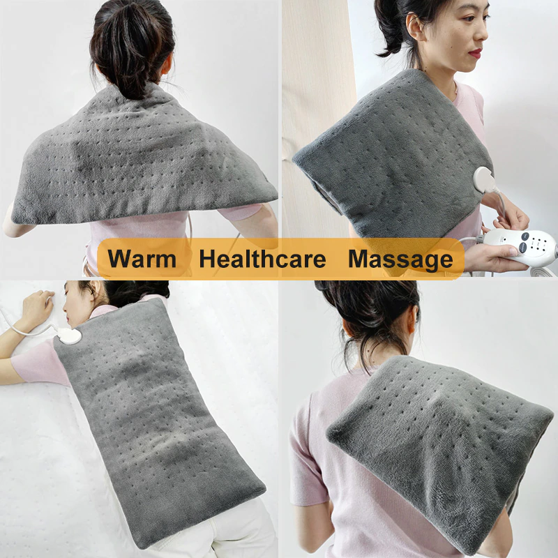 Массажирующая электрогрелка Massaging Weighted Heating Pad (3 уровня тепла, 3 режима массажа, 9 комбинаций, 60 - фото 1 - id-p207848702