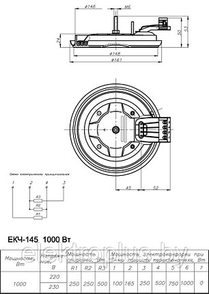 Электроконфорка ЭКЧ-145 1000 Вт, фото 2