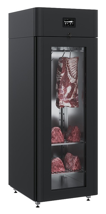 Шкаф холодильный POLAIR CS107-Meat стеклянная дверь, черный, тип 1 - фото 1 - id-p207881058